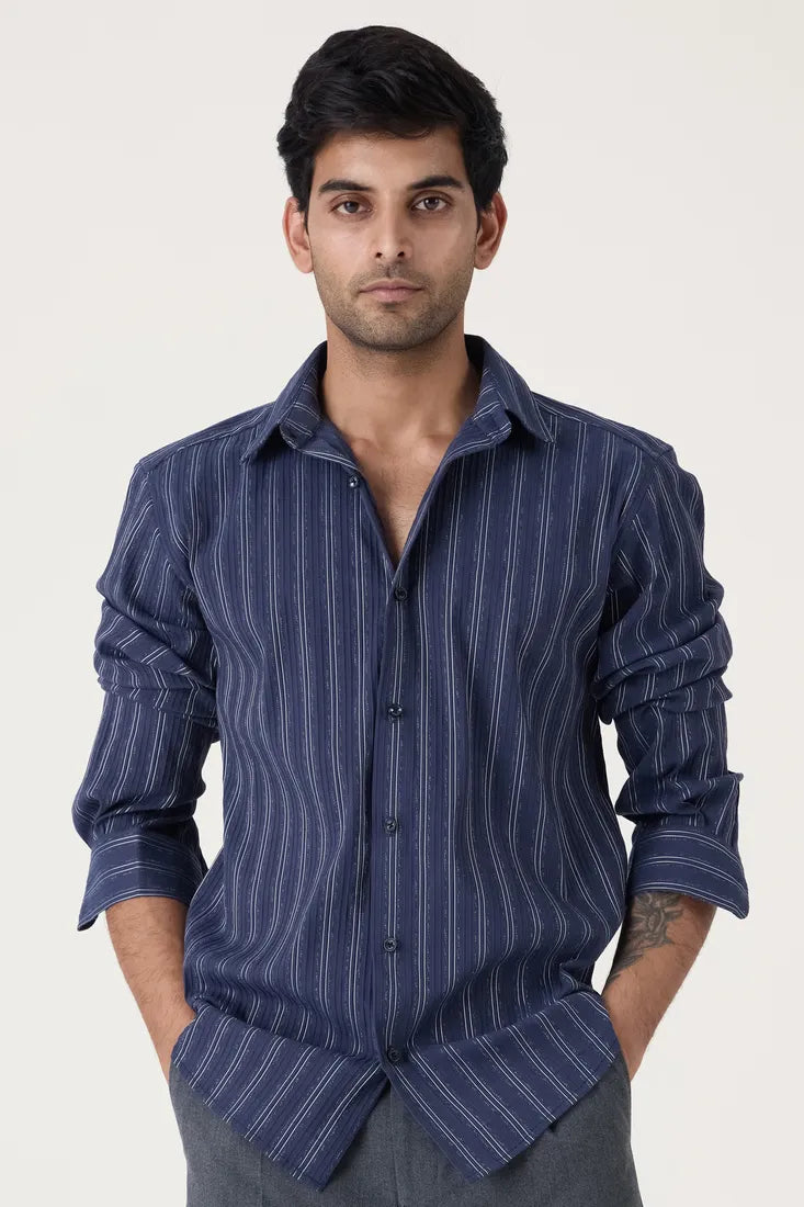 MIDNIGHT PINSTRIPE SHIRT