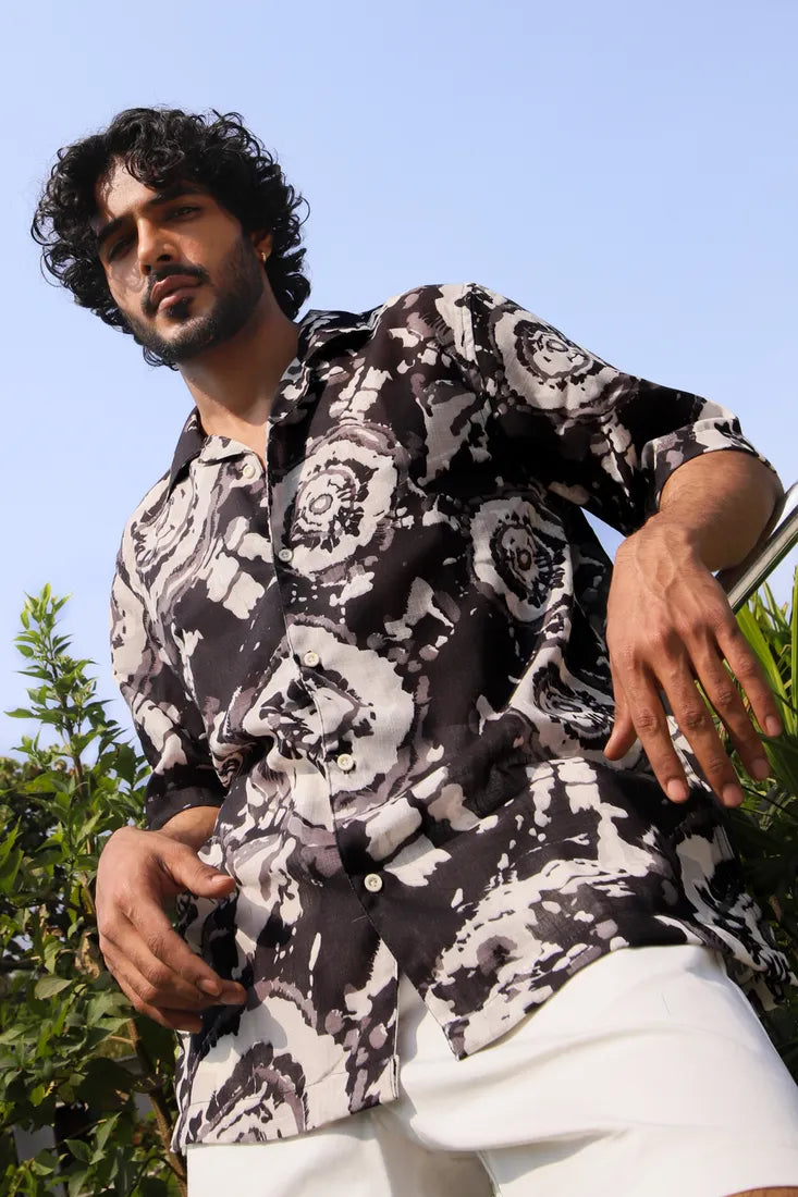 BLACK GALAXY PRINTED SHIRT