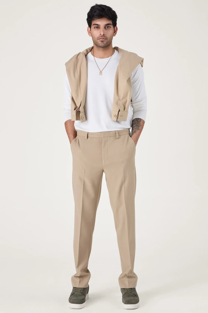 SLIM FIT TROUSERS BEIGE - CRAIG