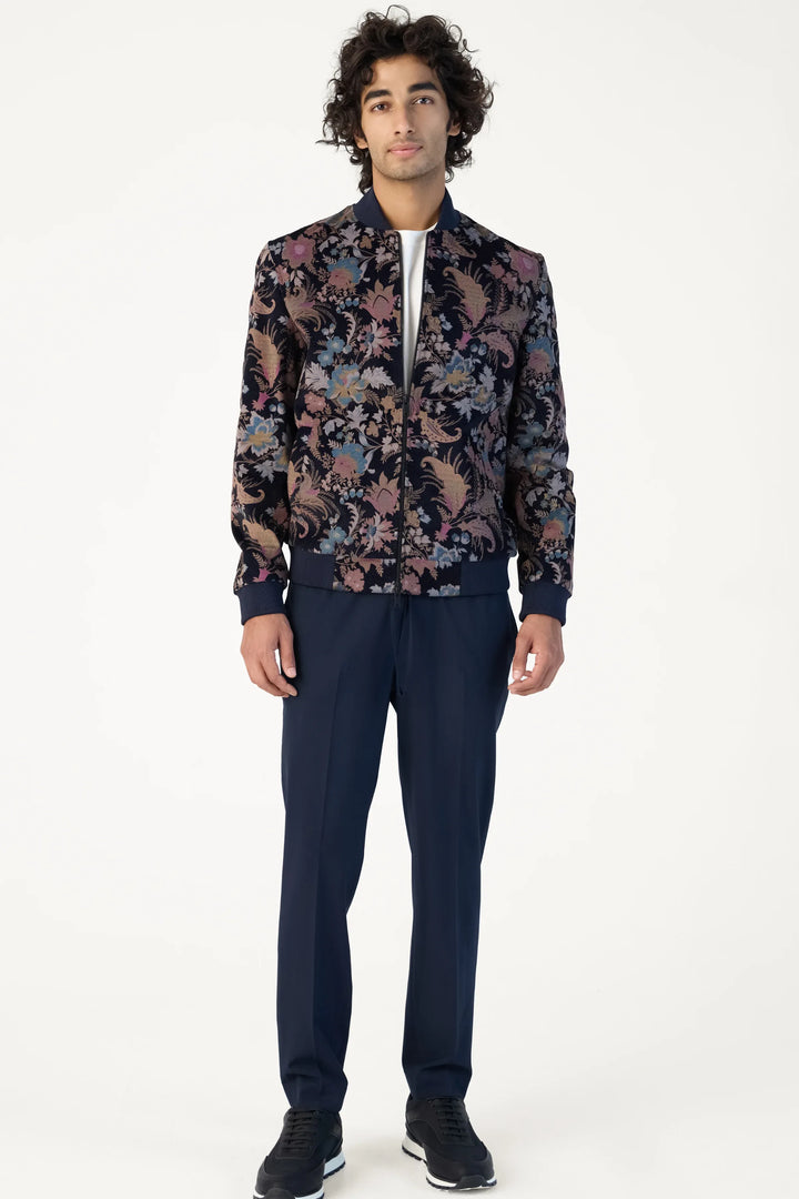 PAISLEY PRINTED BOMBER NAVY - CRAIG