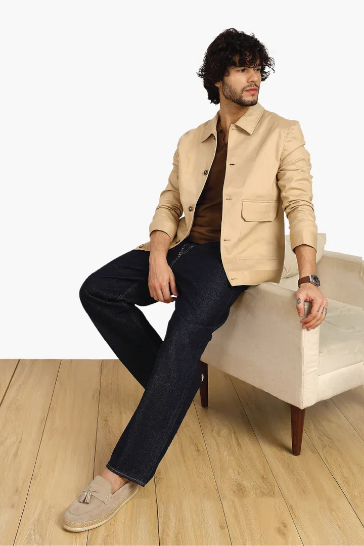 BEIGE TWILL JACKET - CRAIG