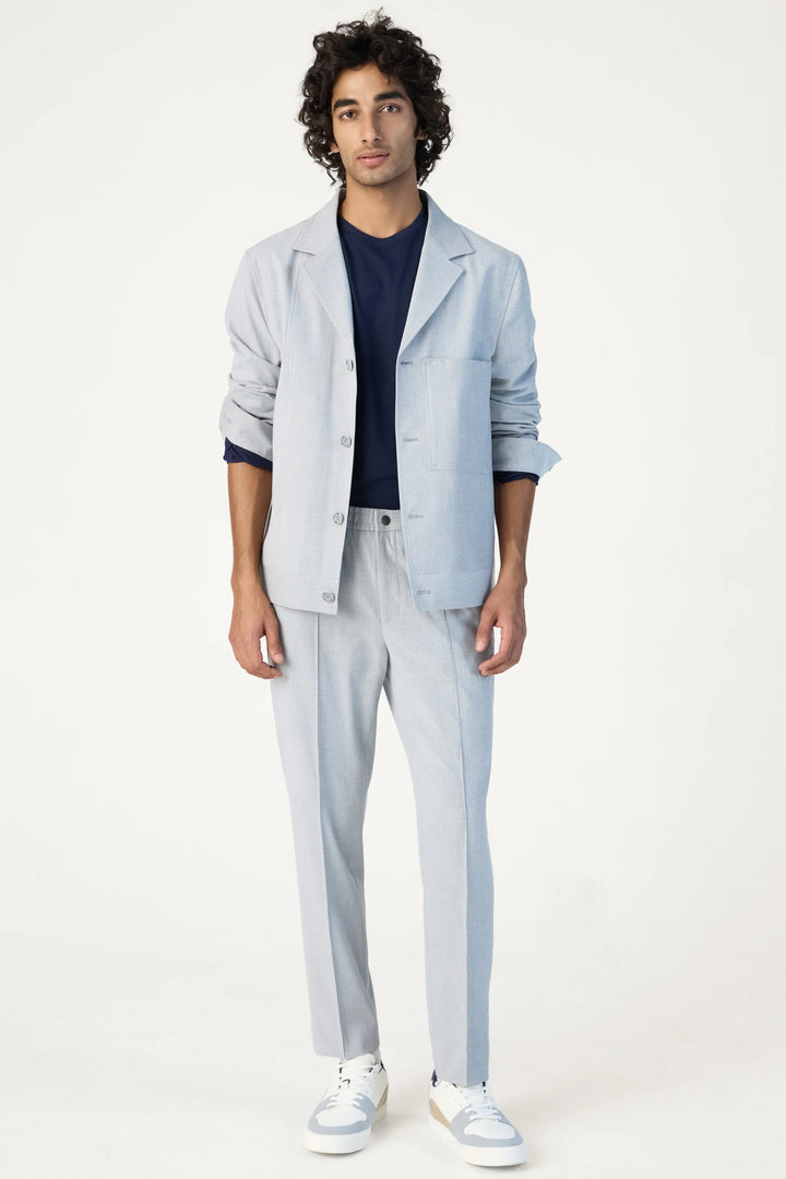 RELAXED FIT LAPEL JACKET BLUE - CRAIG
