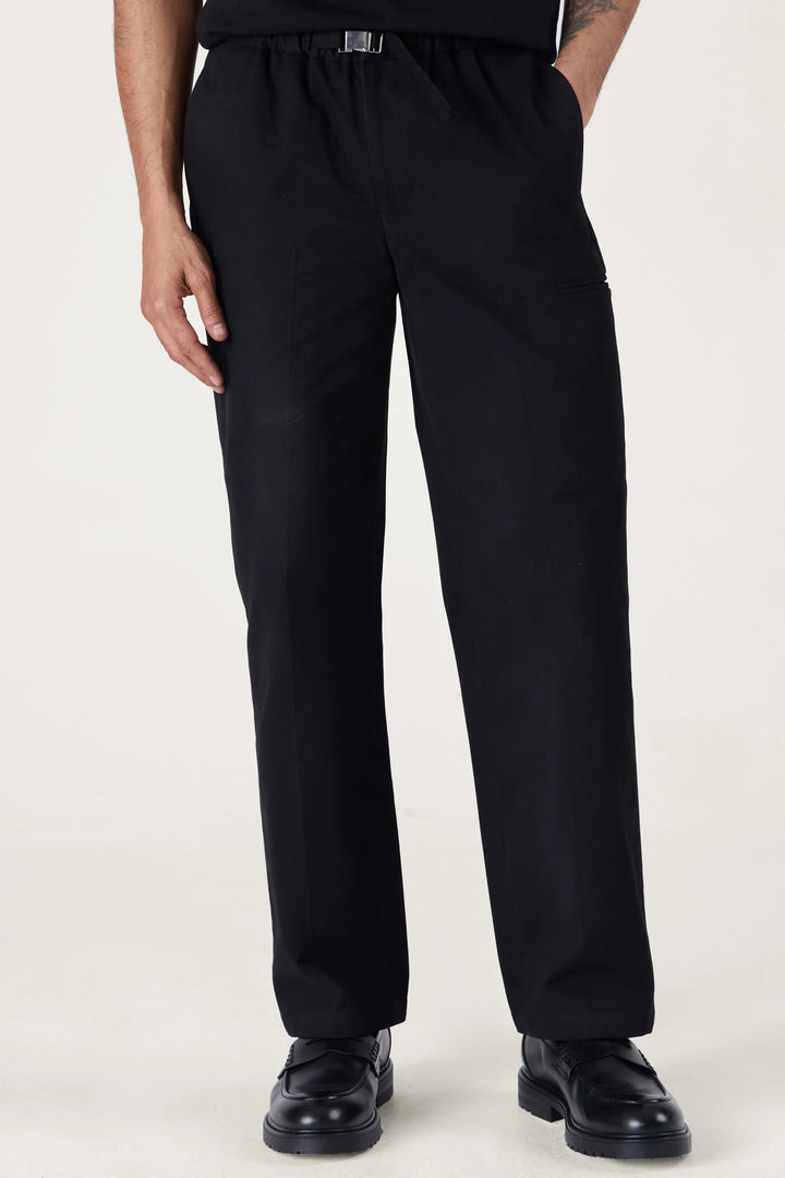 BUCKLE CARGO TROUSERS BLACK - CRAIG