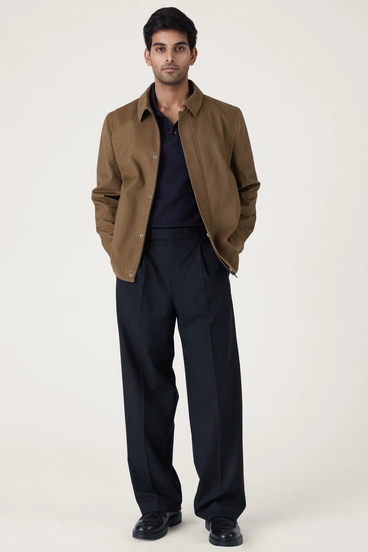 KHAKHI WASHED COTTON JACKET - CRAIG