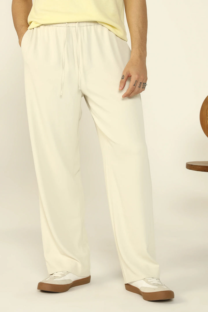 RELAXED FIT FLOWING TROUSERS ECRU - CRAIG