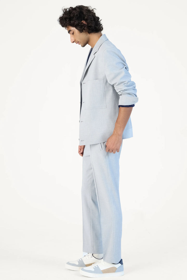 RELAXED FIT LAPEL JACKET BLUE - CRAIG