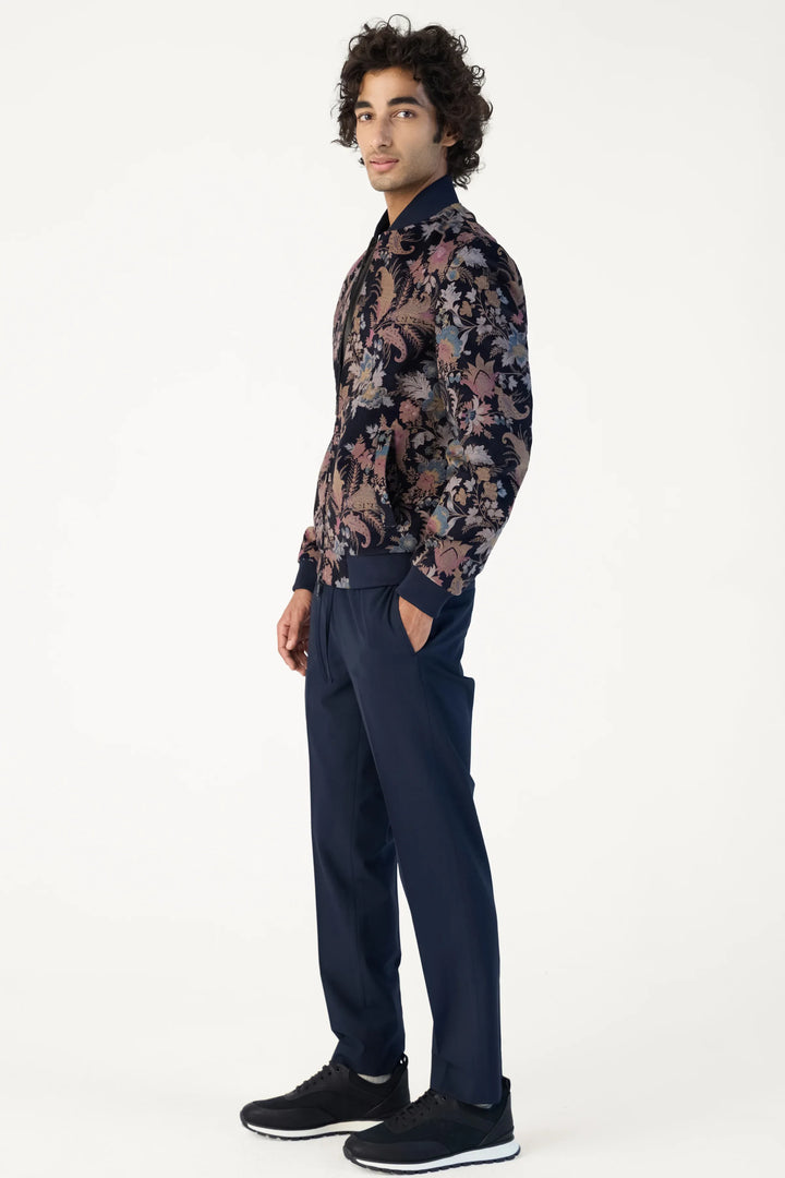PAISLEY PRINTED BOMBER NAVY - CRAIG