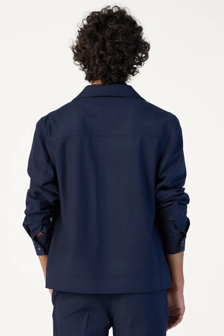 RELAXED FIT LAPEL JACKET NAVY - CRAIG