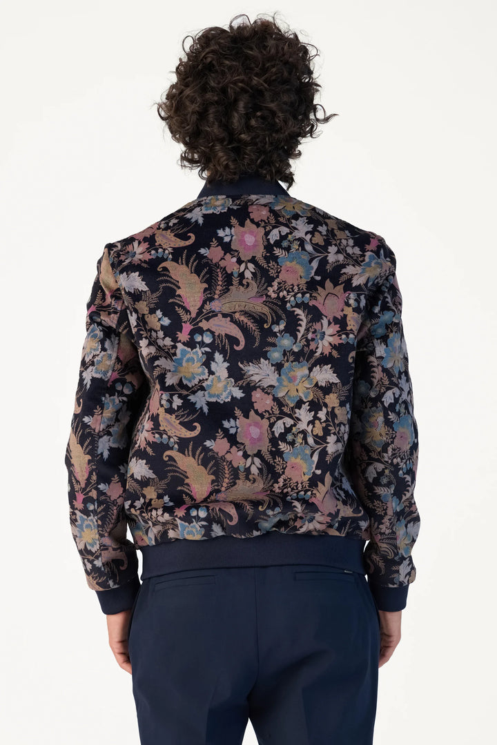 PAISLEY PRINTED BOMBER NAVY - CRAIG