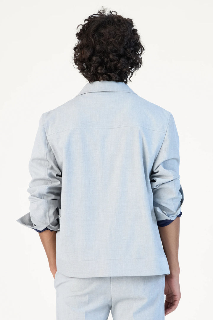 RELAXED FIT LAPEL JACKET BLUE - CRAIG