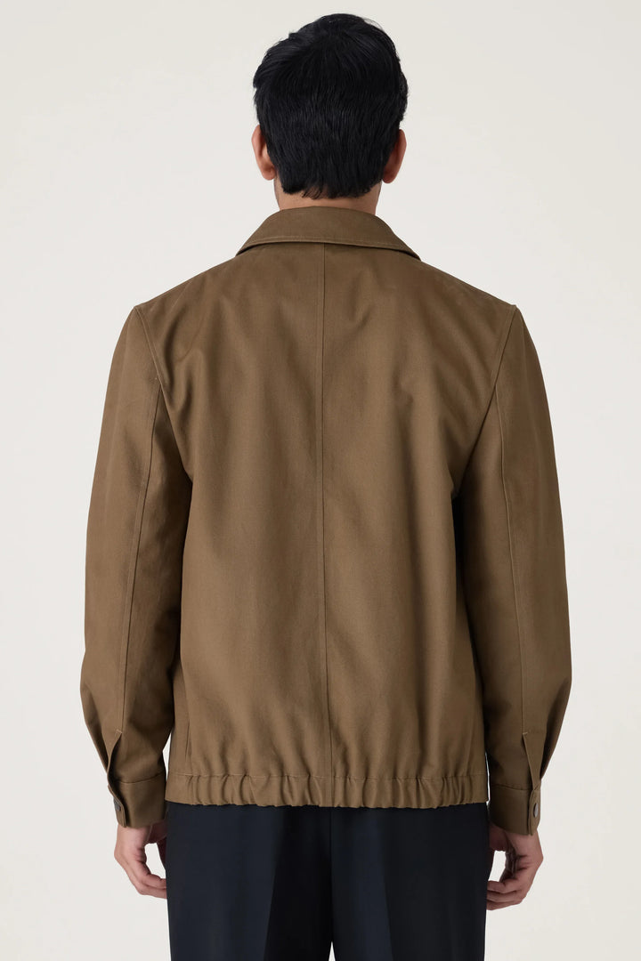 KHAKHI WASHED COTTON JACKET - CRAIG