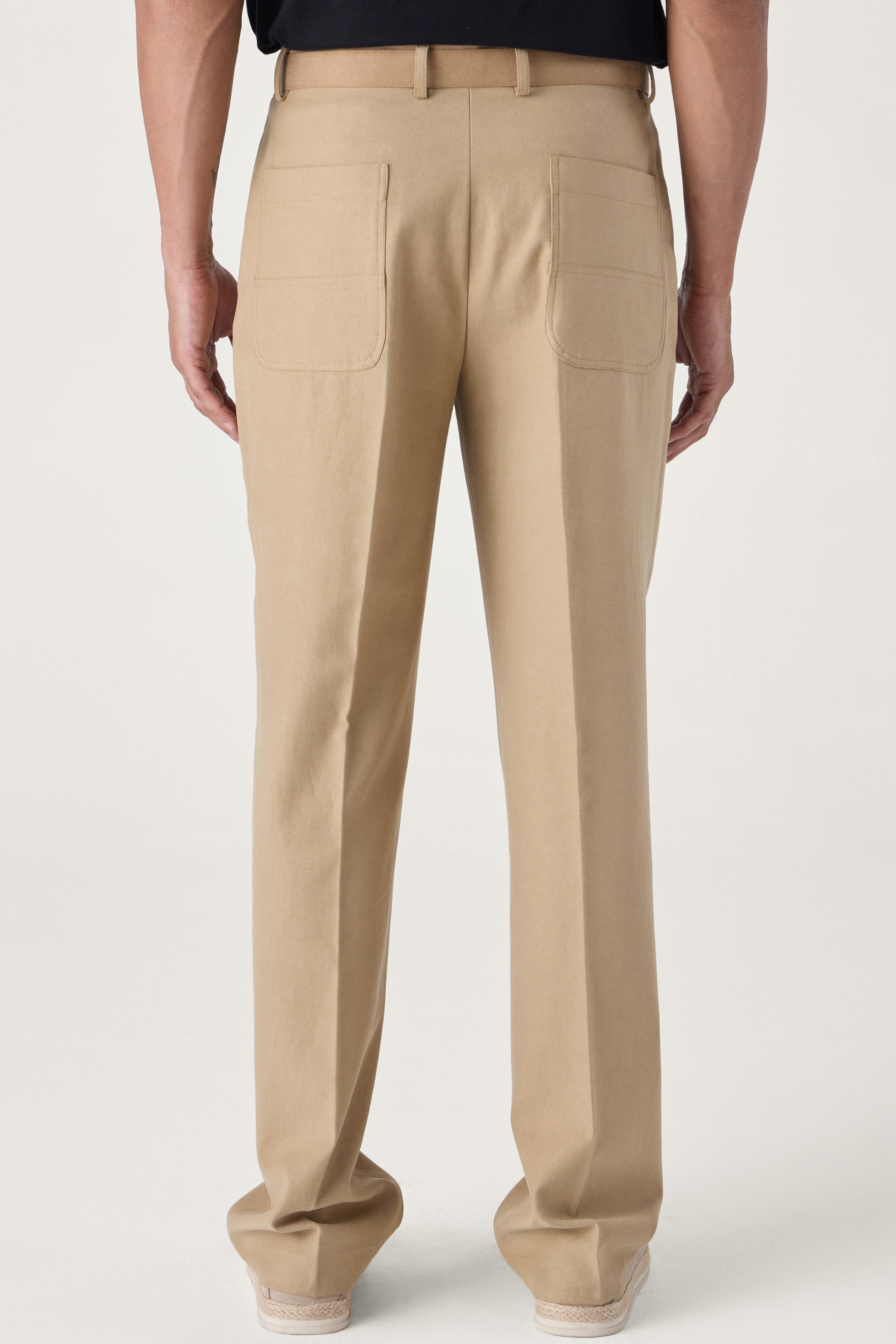 SELF FABRIC BELT TROUSER KHAKHI