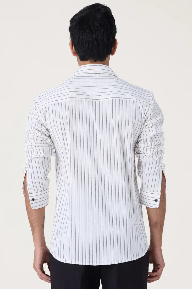 WHITE PINSTRIPE SHIRT