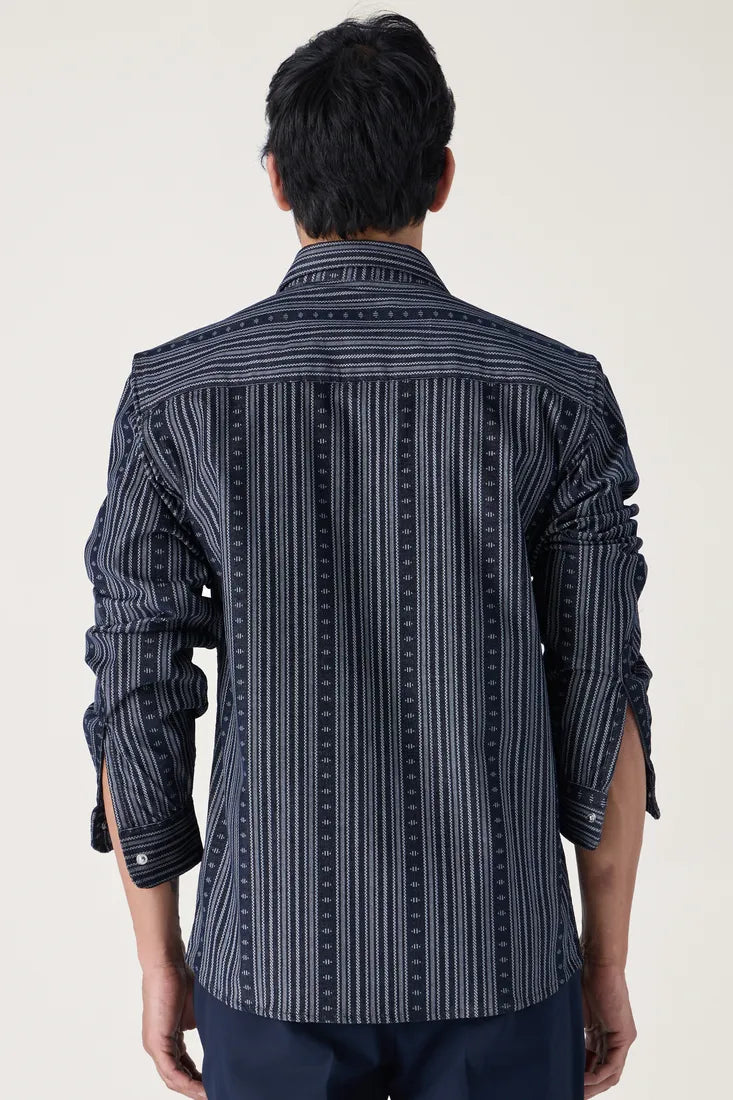 NAVY JACQUARD SHIRT