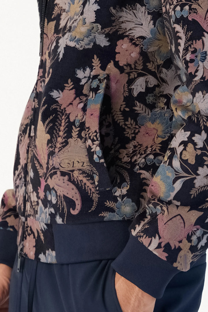 PAISLEY PRINTED BOMBER NAVY - CRAIG