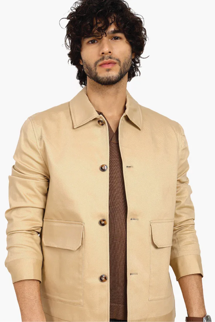 BEIGE TWILL JACKET - CRAIG
