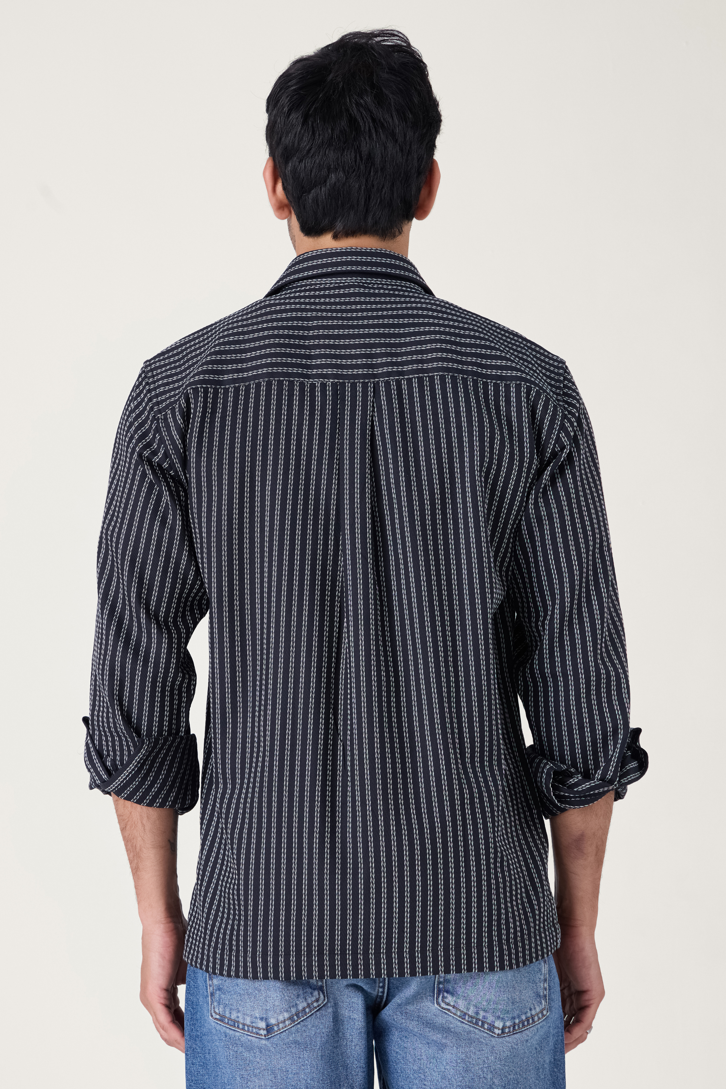 BLACK CHALK STRIPE SHIRT