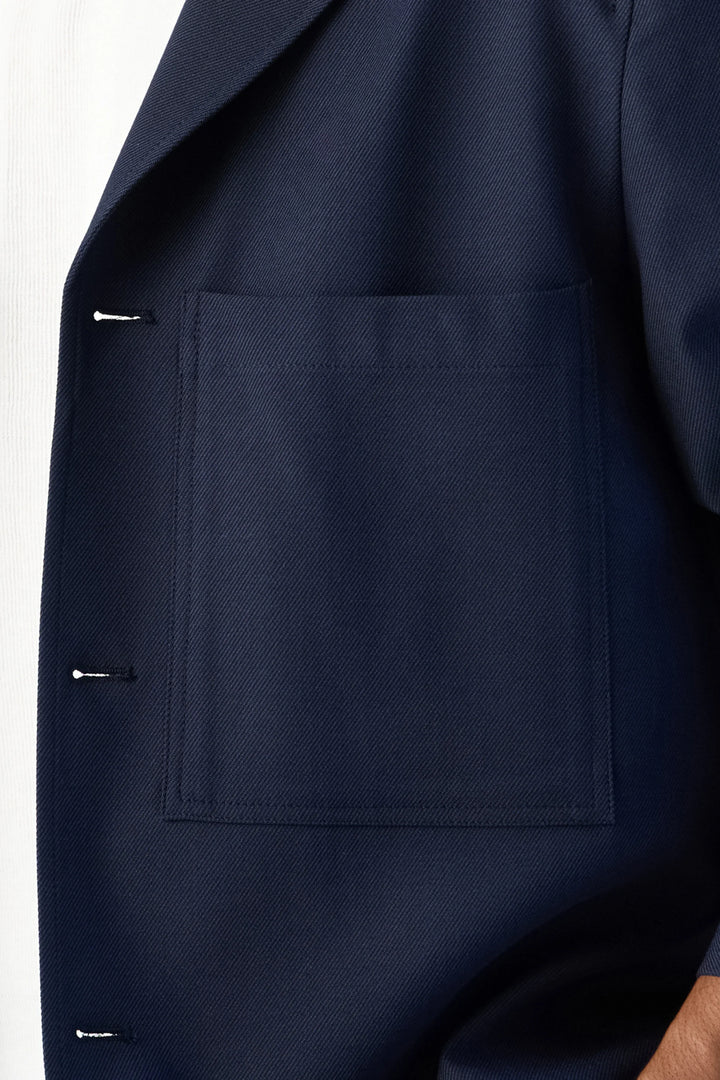 RELAXED FIT LAPEL JACKET NAVY - CRAIG