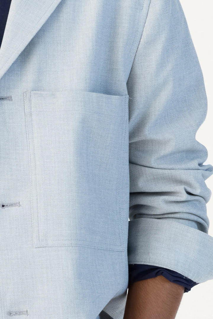 RELAXED FIT LAPEL JACKET BLUE - CRAIG