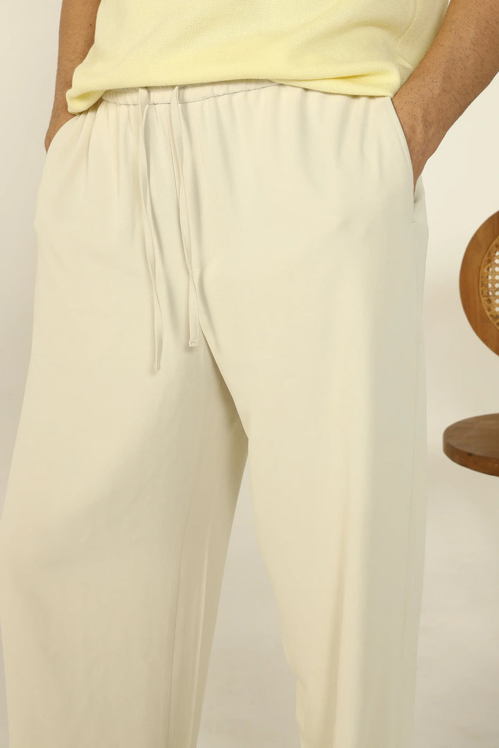 RELAXED FIT FLOWING TROUSERS ECRU - CRAIG