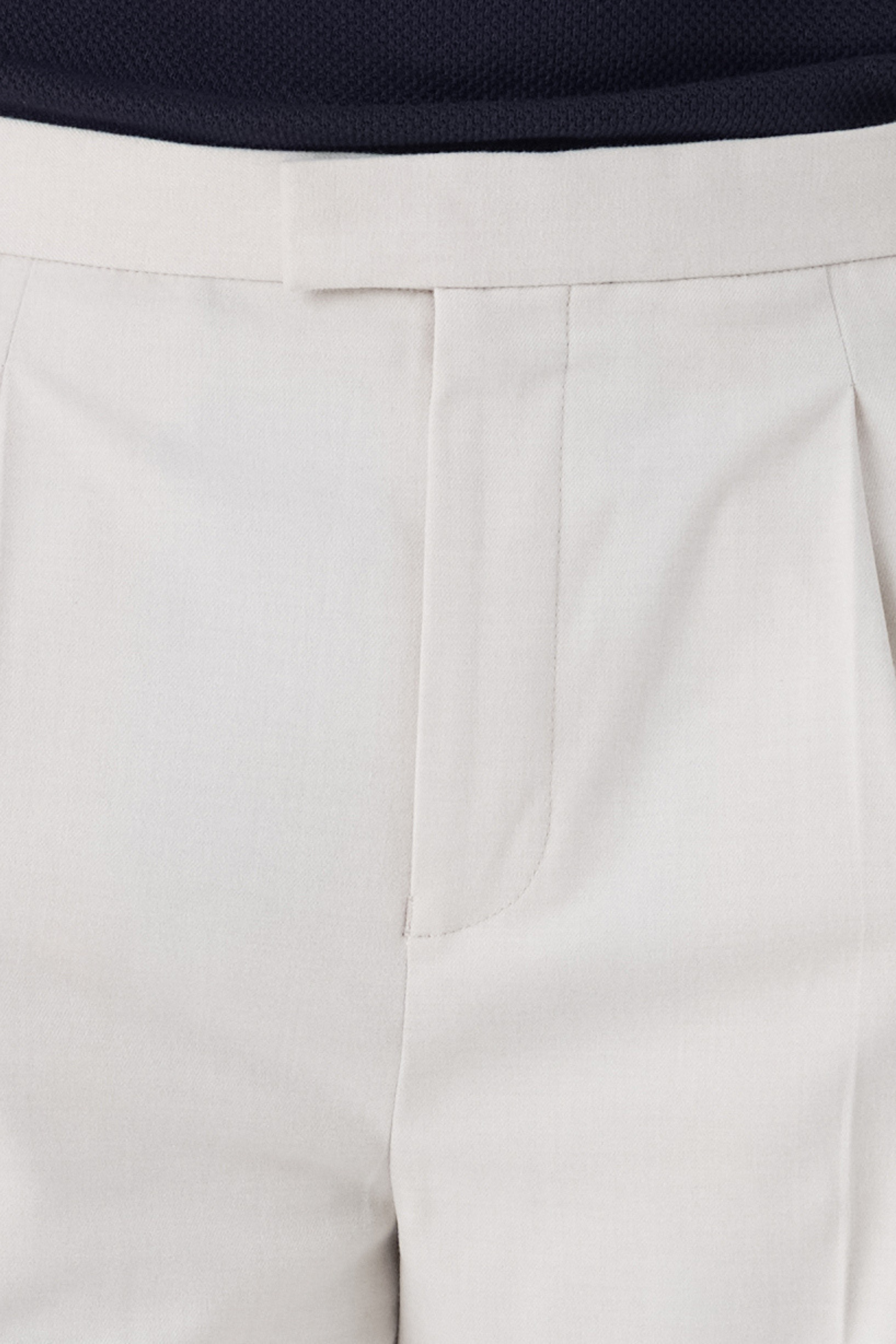 PLEATED TWILL TAILORED TROUSER WHITE