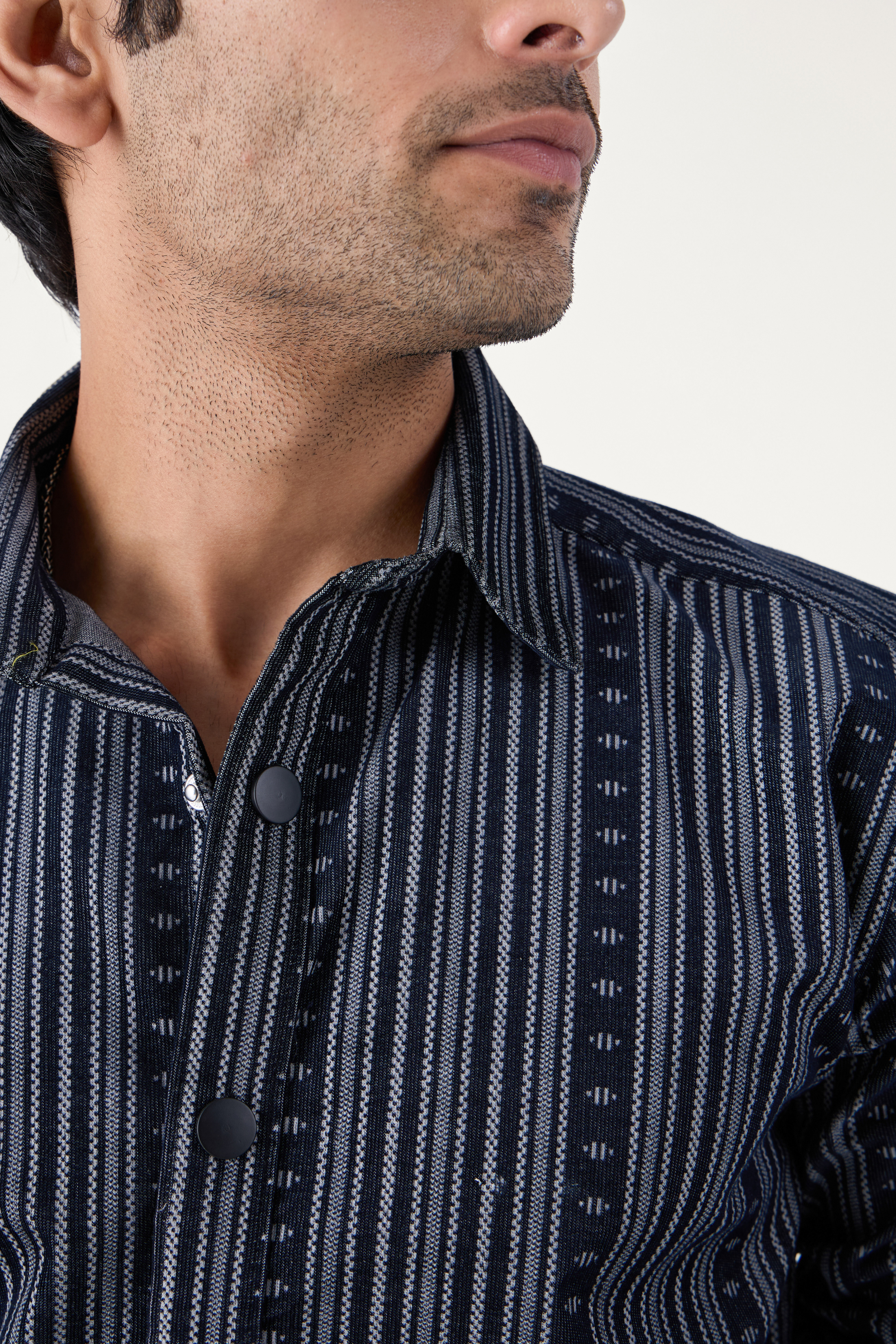 NAVY JACQUARD SHIRT