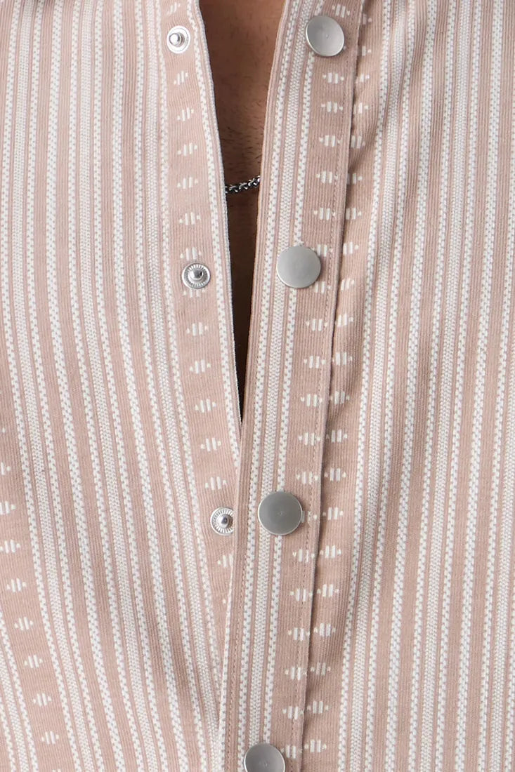 BEIGE JACQUARD SHIRT