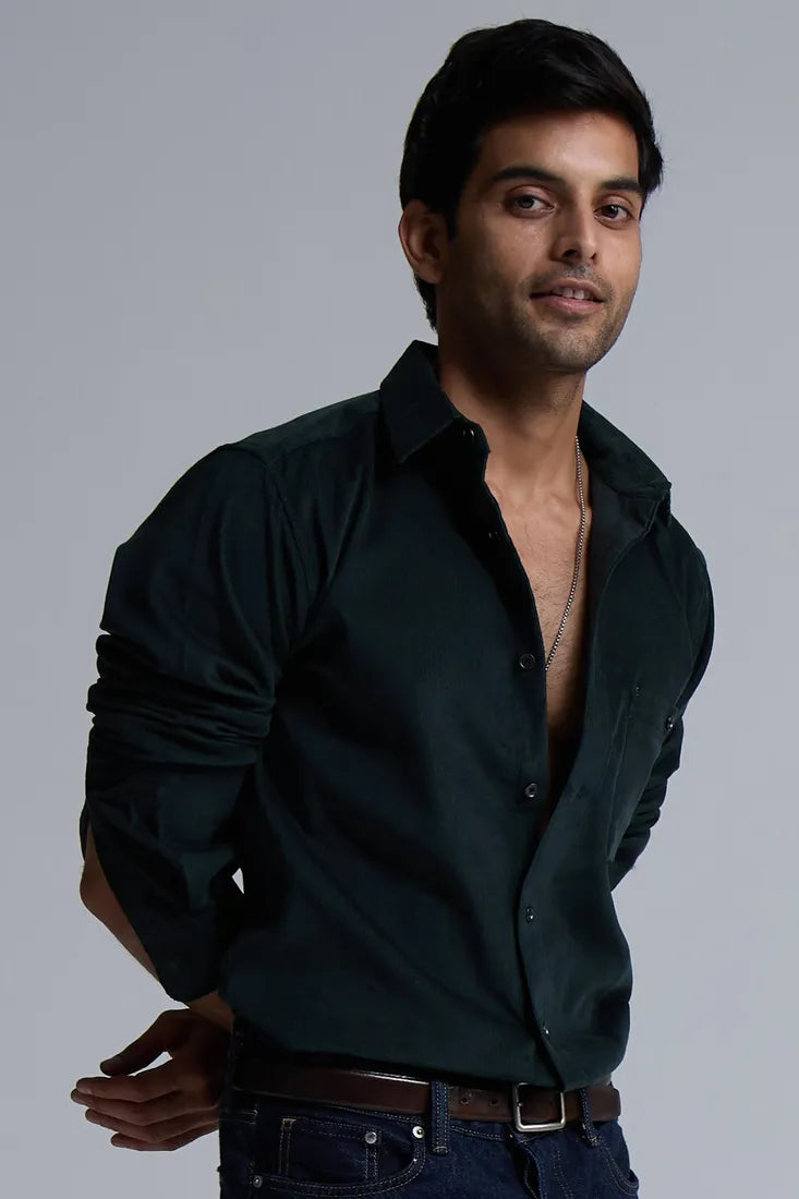 GREEN CORDUROY SHIRT