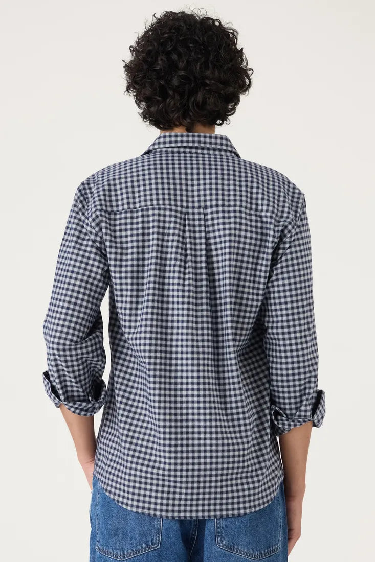 GREY BRUSHED CHECK SHIRT