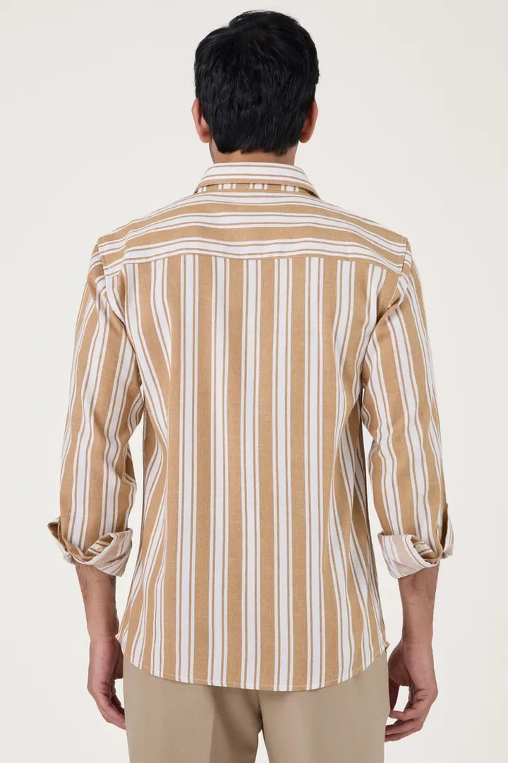 YELLOW COTTON STRIPE SHIRT - CRAIG
