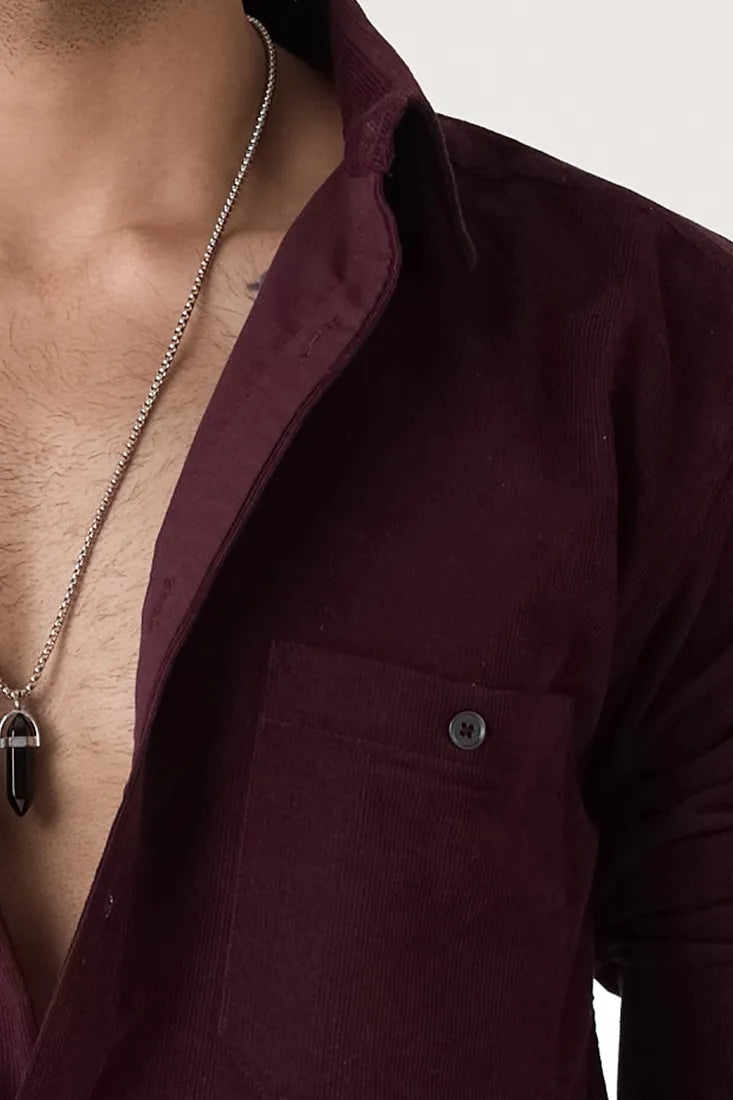 WINE CORDUROY SHIRT