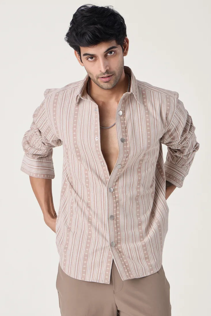 BEIGE JACQUARD SHIRT