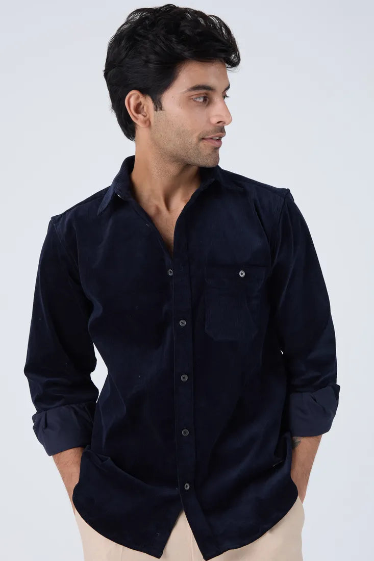 NAVY CORDUROY SHIRT