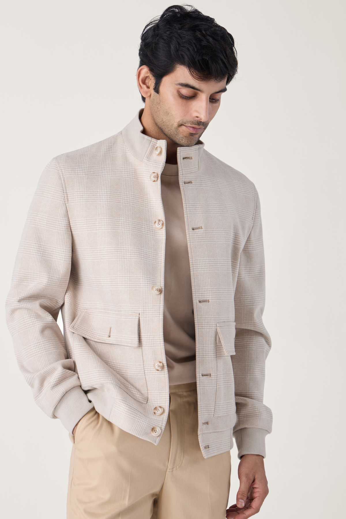 BEIGE CHECK JACKET