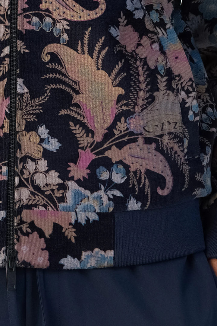PAISLEY PRINTED BOMBER NAVY - CRAIG
