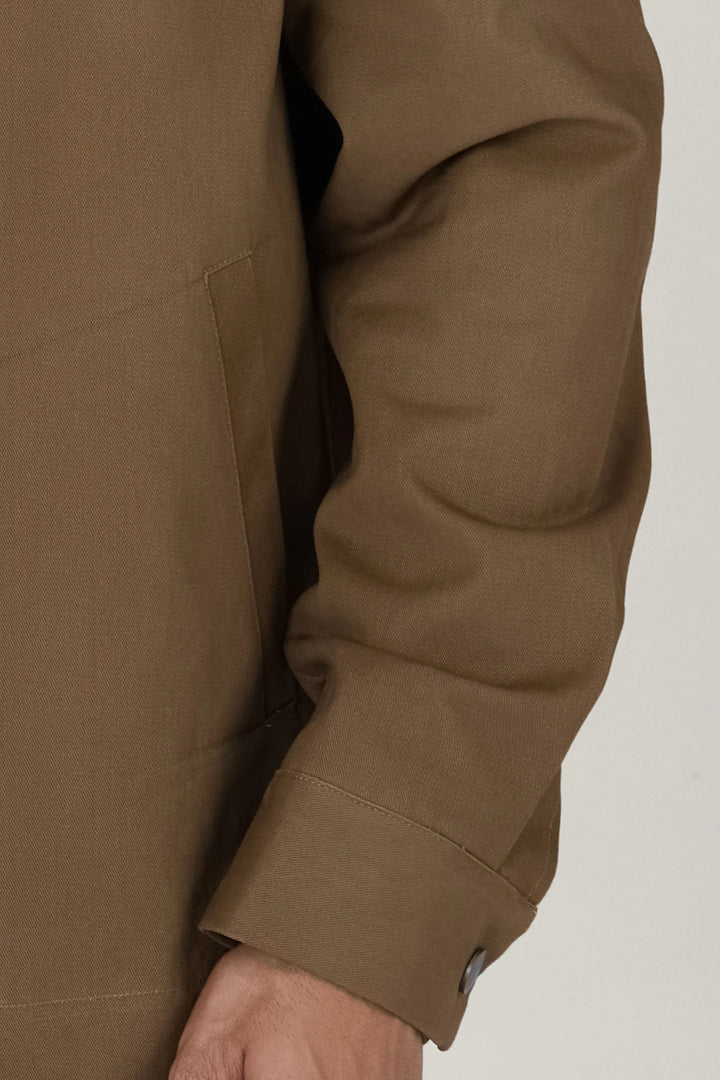 KHAKHI WASHED COTTON JACKET - CRAIG