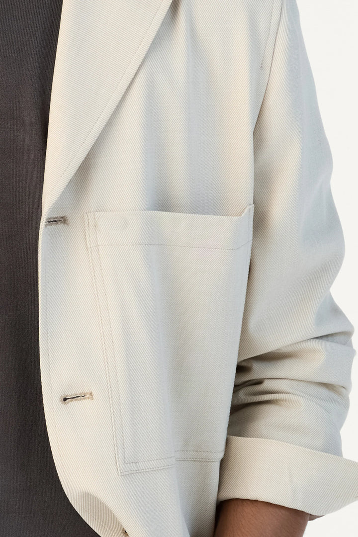 RELAXED FIT LAPEL JACKET BEIGE - CRAIG