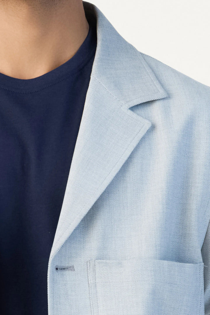 RELAXED FIT LAPEL JACKET BLUE - CRAIG