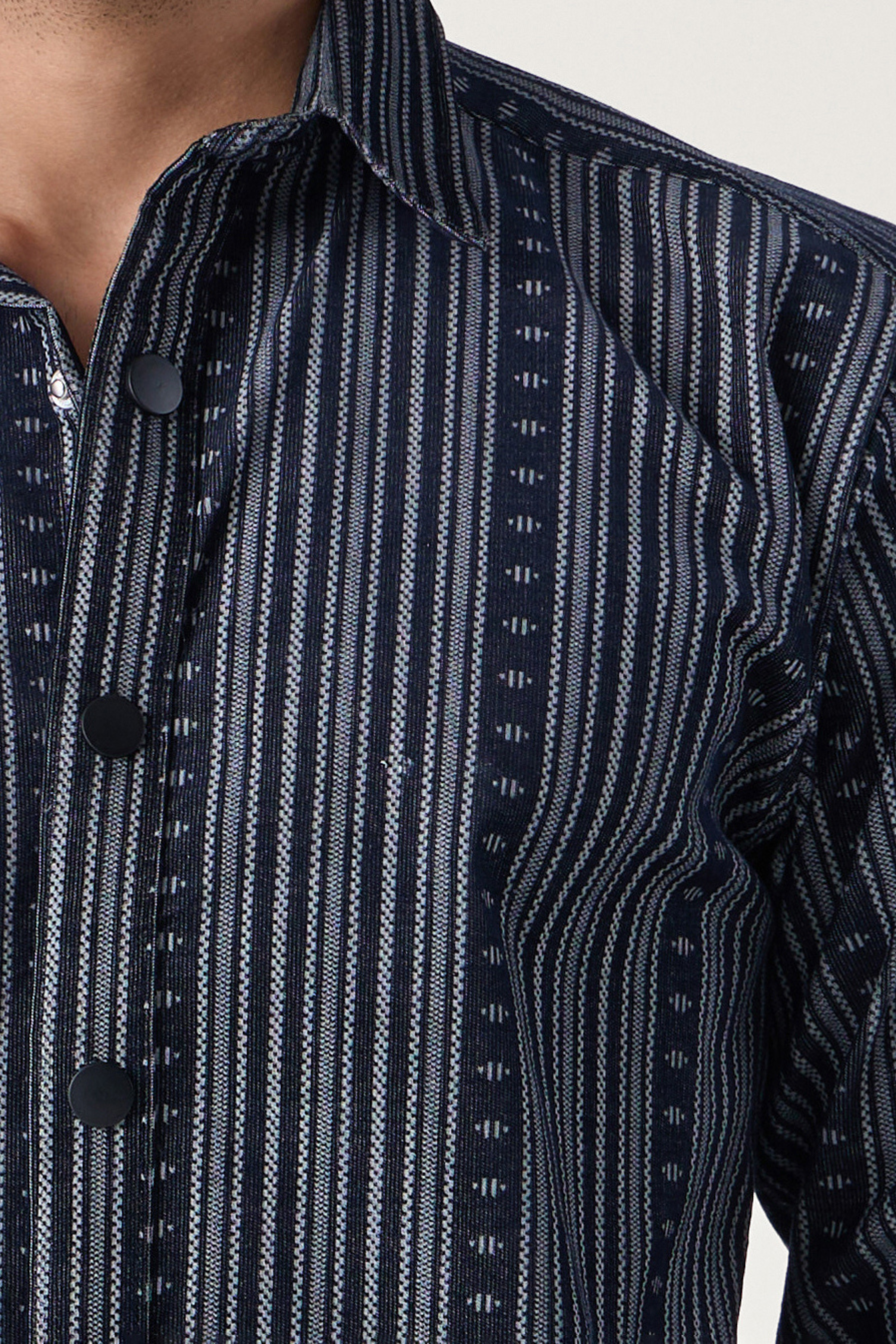 NAVY JACQUARD SHIRT