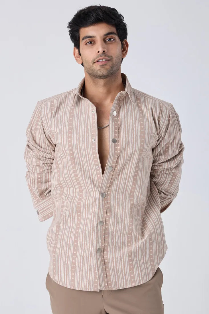 BEIGE JACQUARD SHIRT