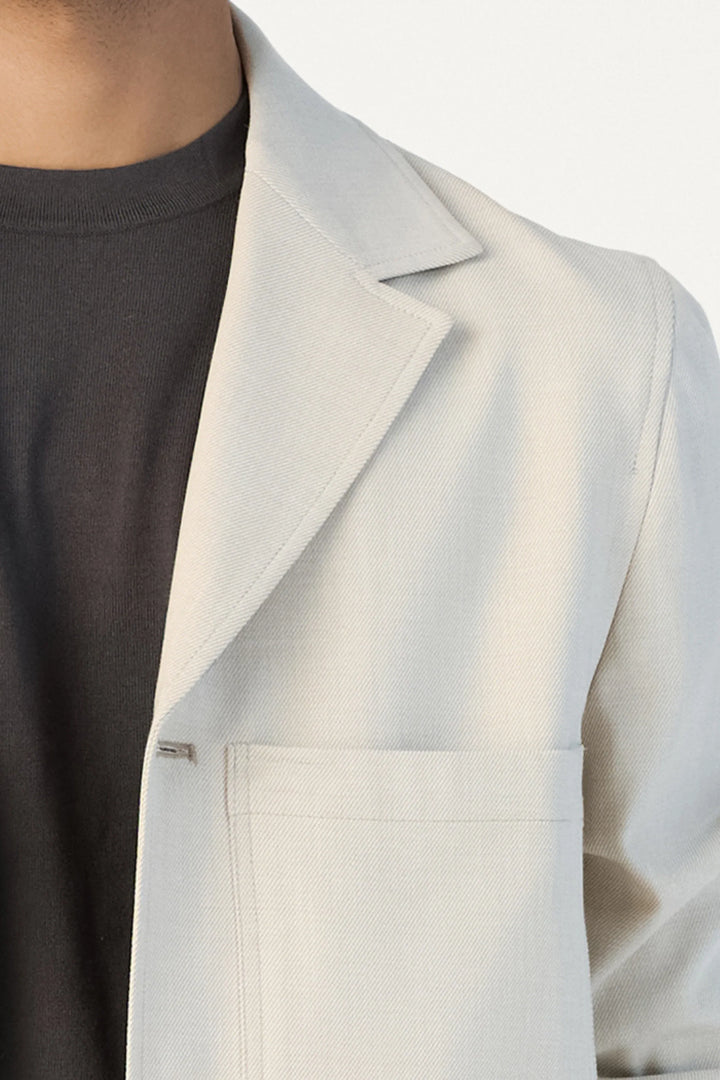 RELAXED FIT LAPEL JACKET BEIGE - CRAIG