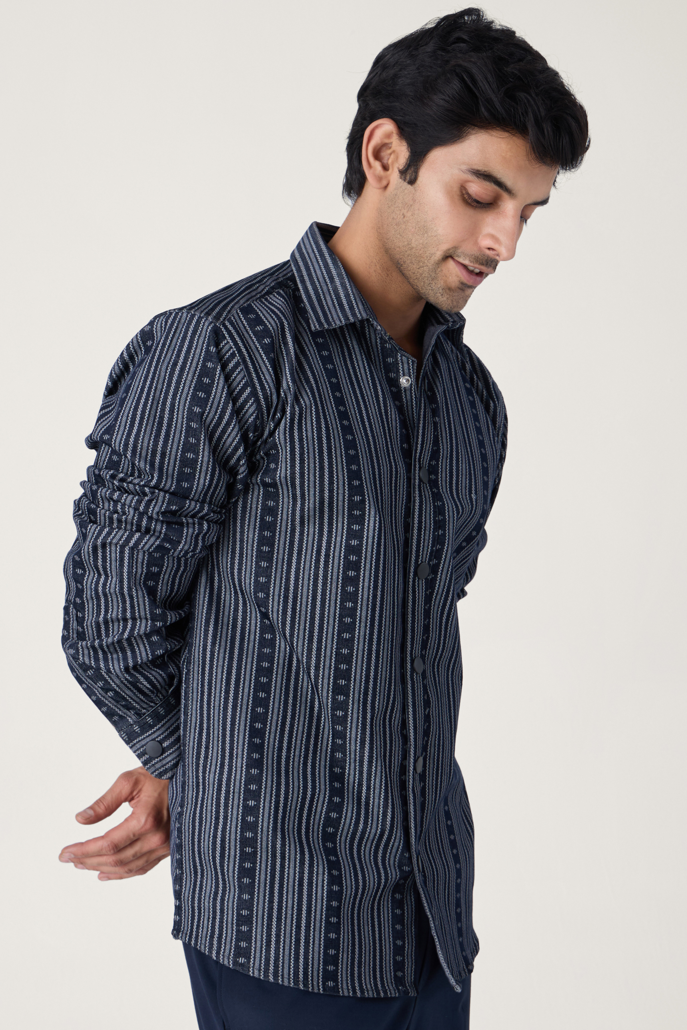 NAVY JACQUARD SHIRT