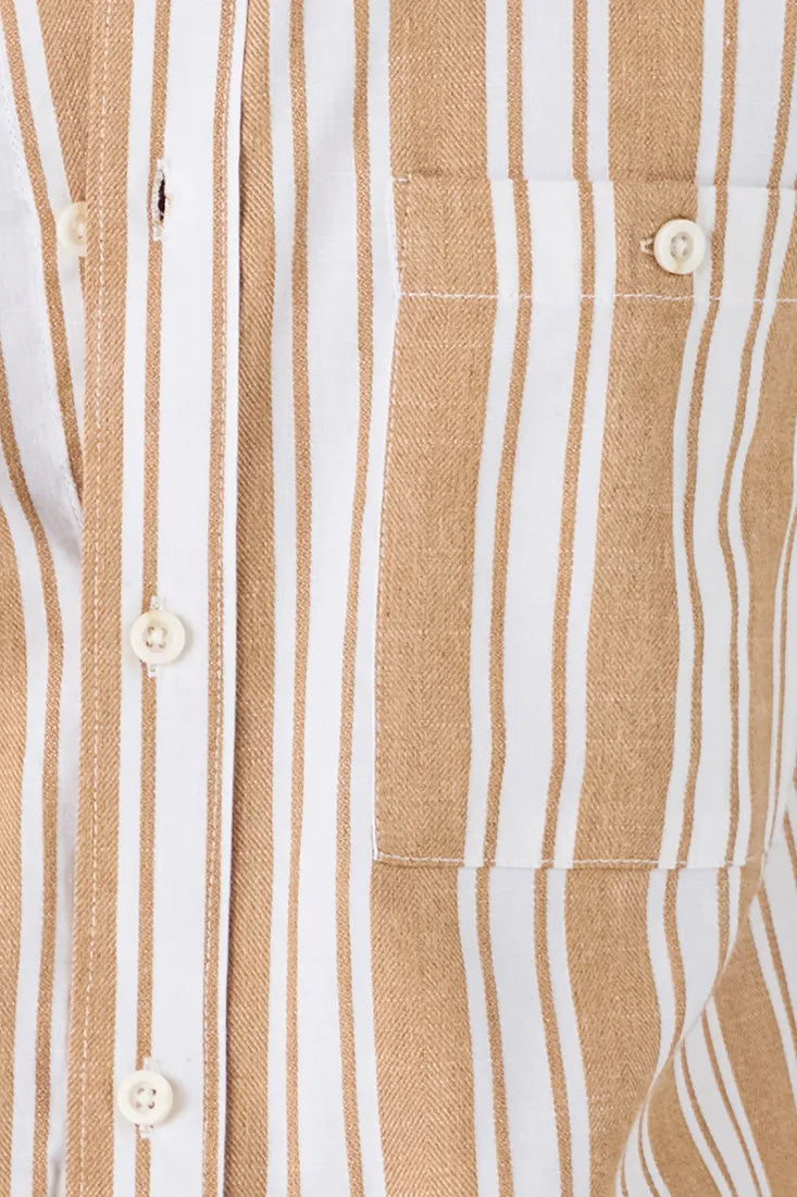 YELLOW COTTON STRIPE SHIRT