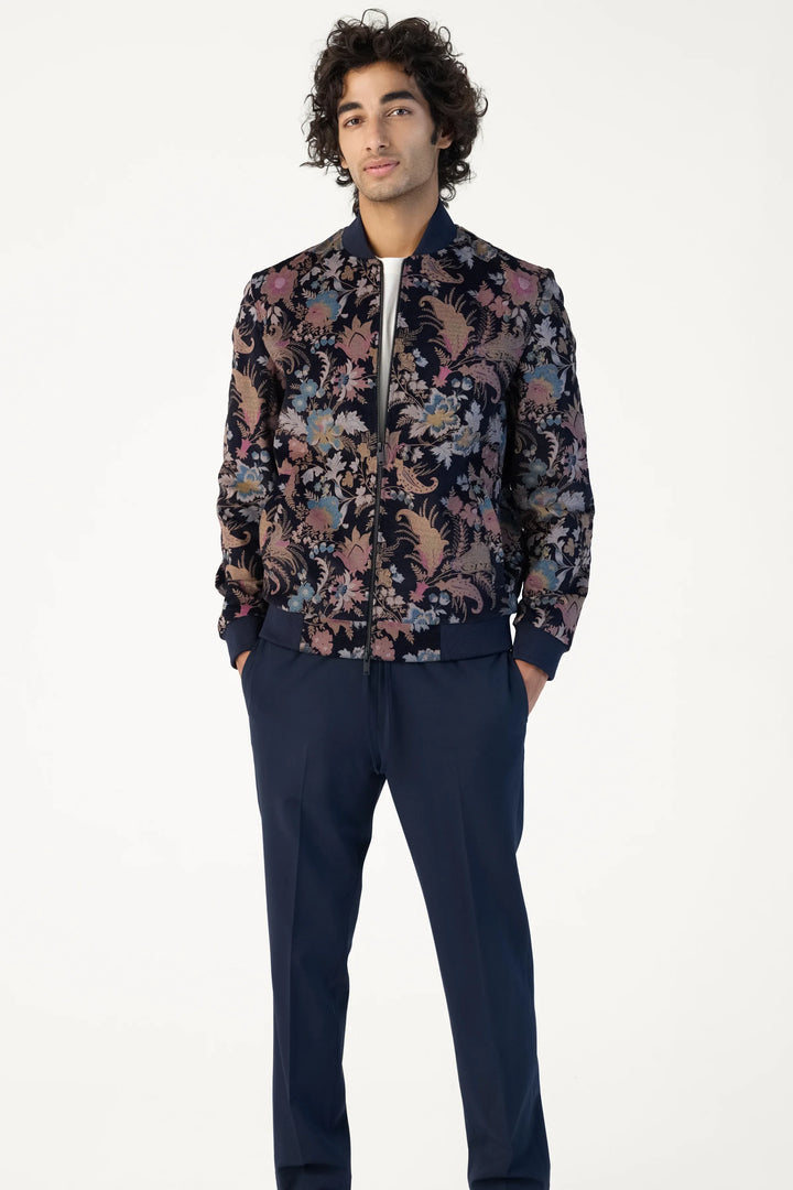 PAISLEY PRINTED BOMBER NAVY - CRAIG