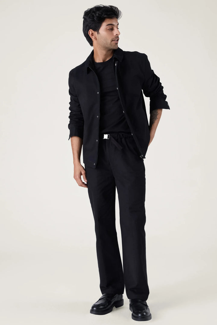 BUCKLE CARGO TROUSERS BLACK - CRAIG