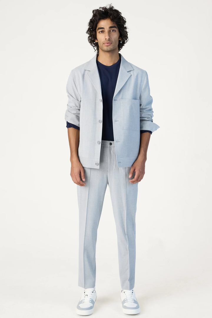 RELAXED FIT LAPEL JACKET BLUE - CRAIG