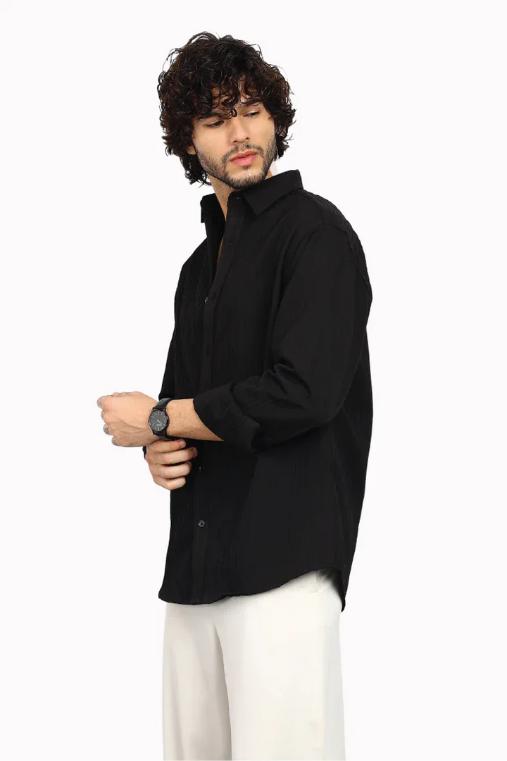 BLACK EVENING SHIRT - CRAIG