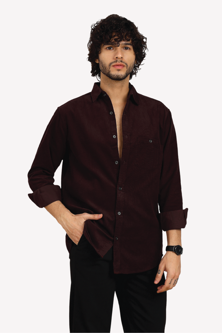 WINE CORDUROY SHIRT