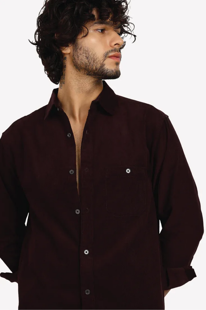 WINE CORDUROY SHIRT - CRAIG