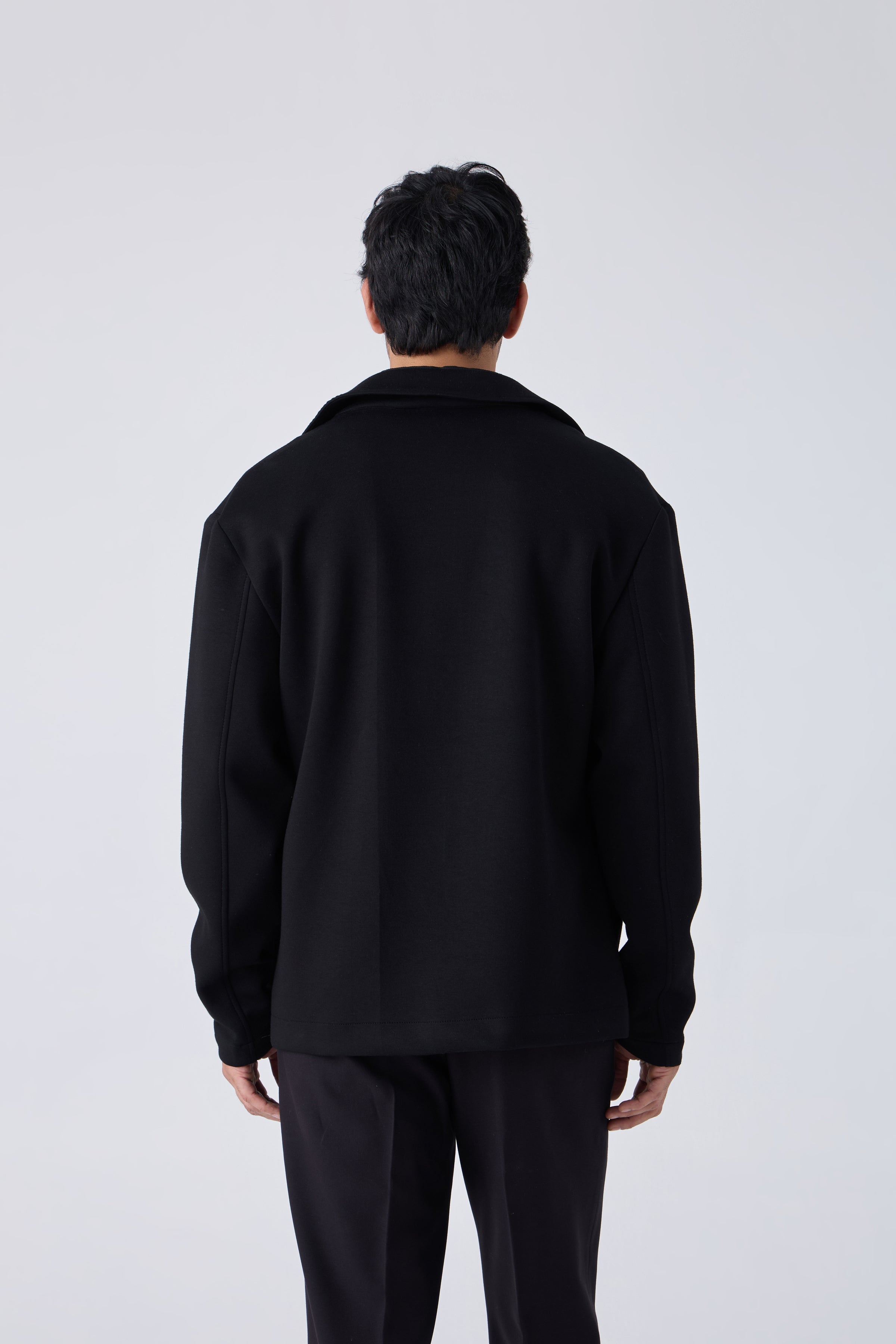 KNIT LAPEL OVERSHIRT